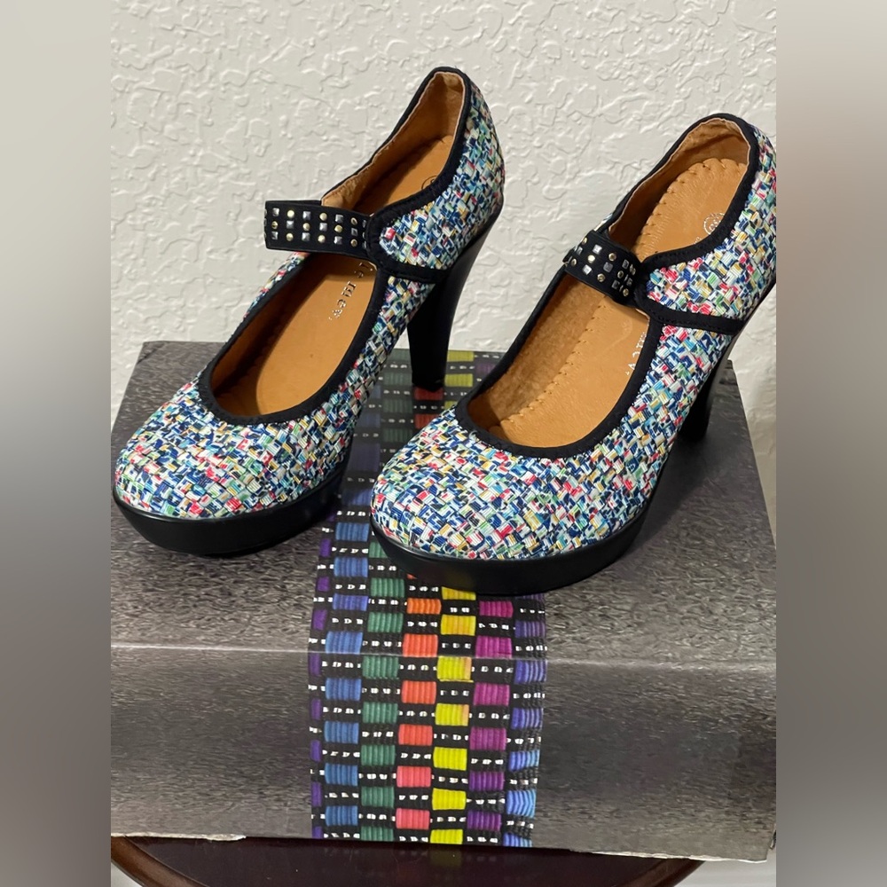 bernie mev. Multicolor Mary Jane Heels
